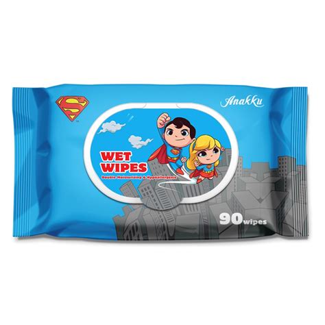 Anakku Double Moisturising And Hypoallergenic Batman Superman 90 Wipes
