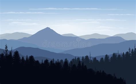 Vector Illustration, Landscape View with Sunset, Sunrise, the Sky ...