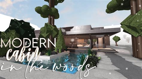 Bloxburg Modern Cabin In The Woods 70k 100k House Build Youtube