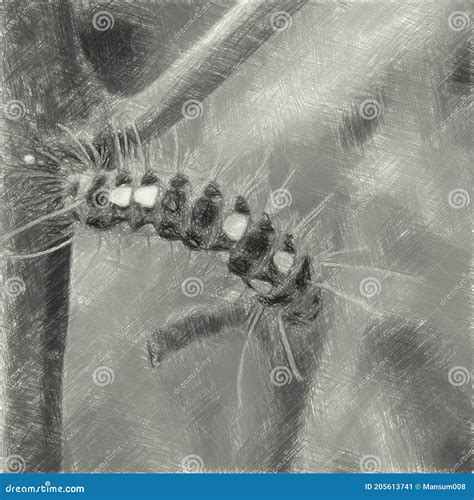 Drawing Black and White Worm Stock Illustration - Illustration of white