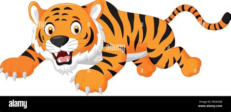 Cartoon Tiger Jumping Stock Vector Image And Art Alamy