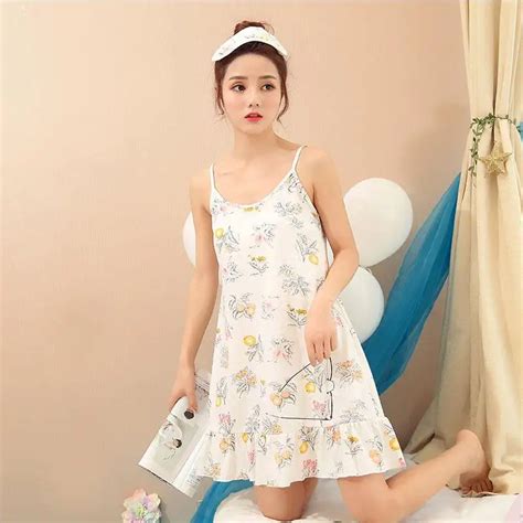 Summer Dress Cotton Sleepwear Vestidos Pijama Sexy Lingerie Babydoll Sleepwear Lingerie