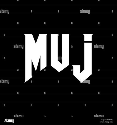 MUJ letter logo design for technology company. MUJ logo design black ...