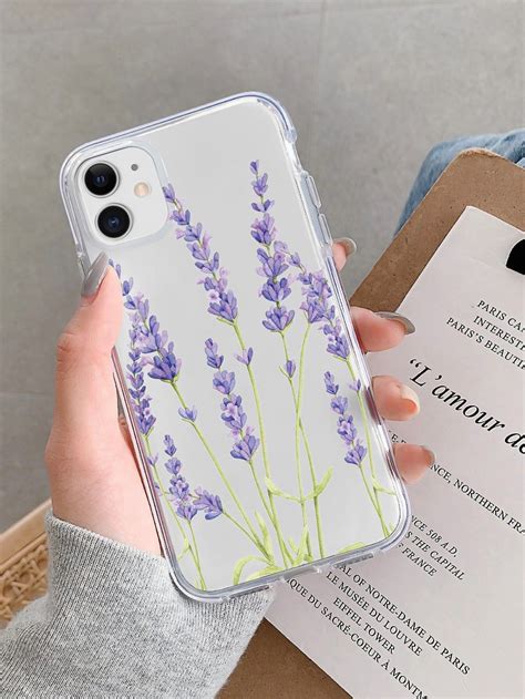 Capa de telefone transparente lavanda | Capas de telefone diy, Cases