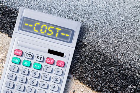 Costs About New Asphalt Road Concept With Calculator And Cost Text ...