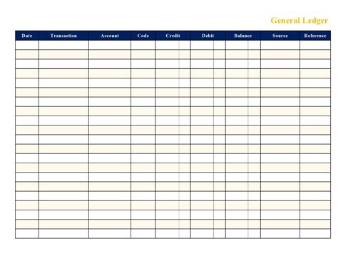 37 Perfect General Ledger Templates Excel Word Templatelab