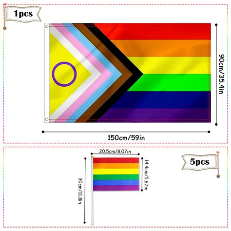 Progress Pride Flag Lgbtq Rainbow Flag The Gay Flag X Cm With Thick Brass Eyelets And