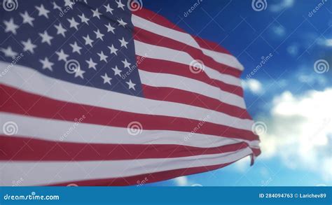 Beautiful American Flag Waving in Slow Motion. Patriotism Concept Stock ...