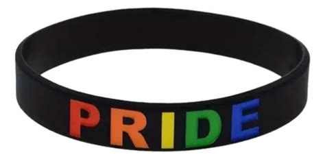 Pulsera De Silicon Negra Orgullo Gay Pulsera Pride Color Negro Diámetro Cm Largo Cm