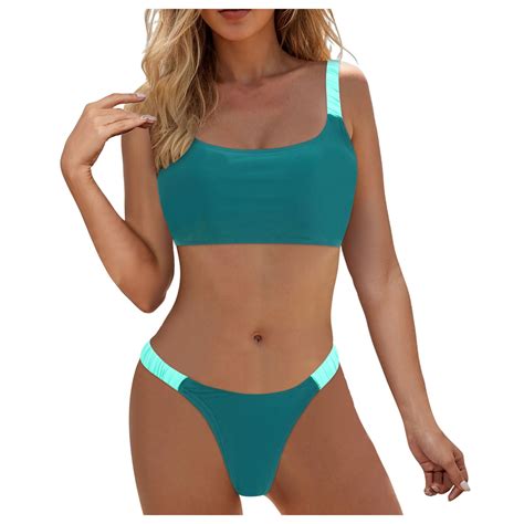 GEWSEY High Waisted Bikini For Women Tummy Control Bottoms Push Up Crop Top Swimsuit Piece