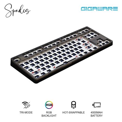 Gigaware Mmd Diy Keys Hot Swappable Tri Mode Mechanical Keyboard Kit Usb Bluetooth