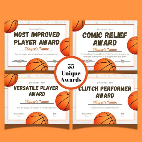 Editable Basketball Award Certificates Basketball Award Ceremony