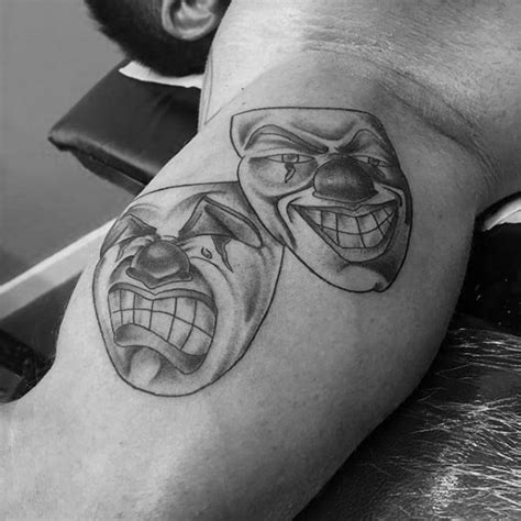 60 Drama Mask Tattoo Designs For Men - Theatre Ink Ideas