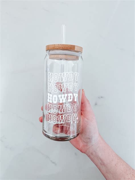 Howdy Coffee Glass Country Girl Beer Can Glass Glass Coffee Etsy