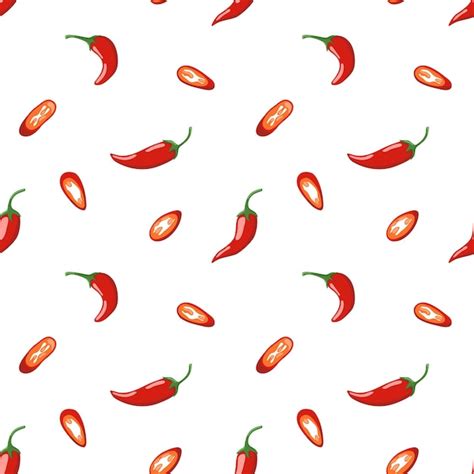 Premium Vector Red Hot Chilli Pepper Pattern