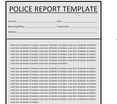 Blank Police Report Template Archives Free Report Templates