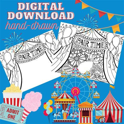 fair coloring page fair drawing prompt fair sheets fair time color