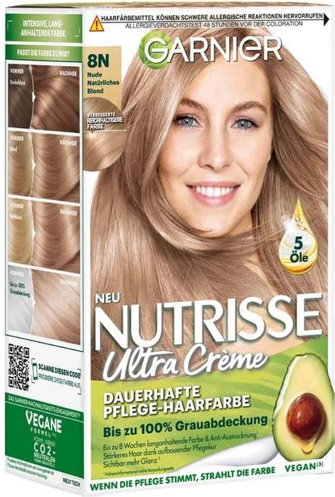 GARNIER Nutrisse Creme Permanent Hair Dye No 8N Nude Natural Blonde Oh Feliz