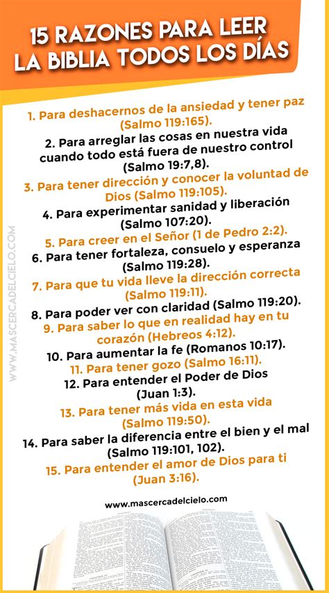 15 Razones Para Leer La Biblia Todos Los Días Infografía Más Cerca