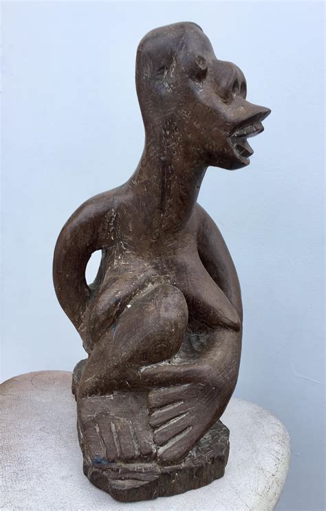 South African Tribal Carved Wooden Figure Of Naked Lady By G Tandi Circa 1960s For Sale At