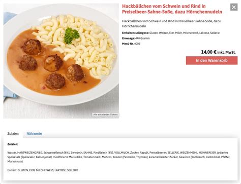 Der MenüShop - Ihr eigener Essen auf Rädern Onlineshop