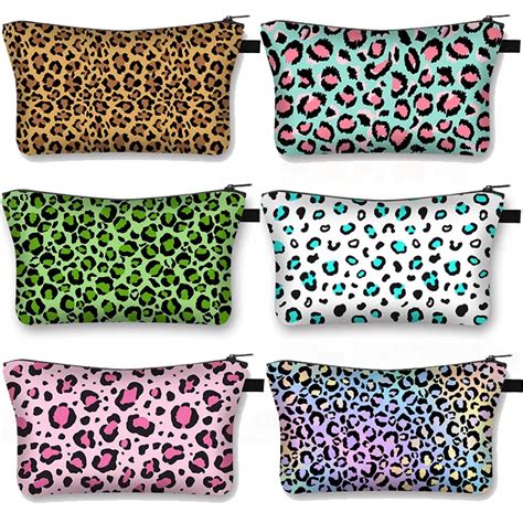 Leopard Print Makeup Bag Leopard Cosmetics Bag Leopard Toiletry Bag