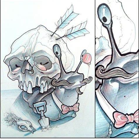 New School Skull Tattoos Designs