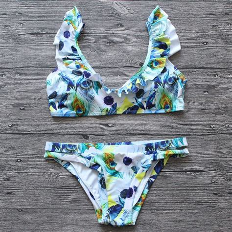 Women Fashion Bikini Girls Swimming Suit Bra Swimsuit Ruffle Swimwear China Swimwear And