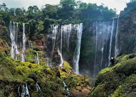 tumpak sewu waterfall hike  east java indonesia