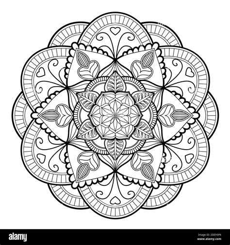 Coloriage Mandala Banque D Images Noir Et Blanc Page 2 Alamy