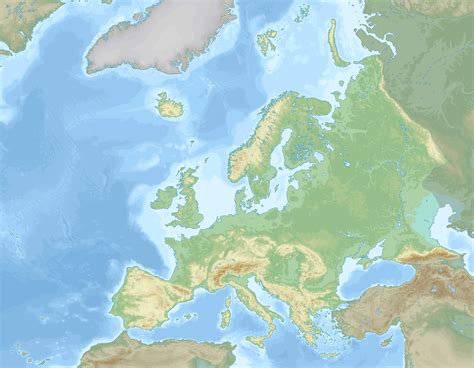 Europe Topography Map - Guide of the World