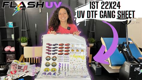 Flash Uv Dtf First Ever 22x24 Uv Dtf Gang Sheet 2023 Uv Dtf Dtf Uvdtf Youtube