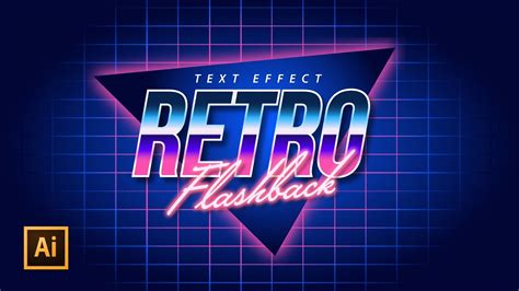 Editable 3d Text Effect Retro 80s Style Adobe Illustrator Tutorial Youtube