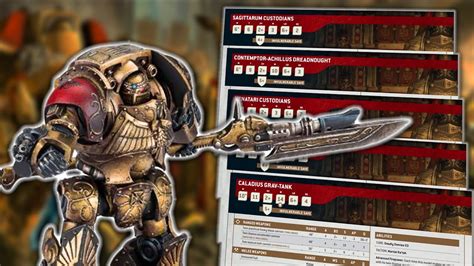 ALL CUSTODES FORGEWORLD DATASHEETS POINTS Warhammer 40K 10th