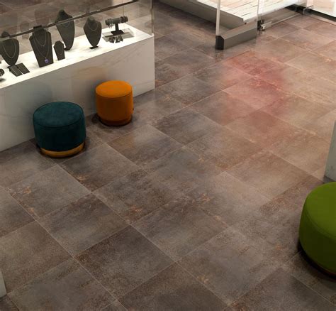 Evoque Brown Matt Metal Effect Tile 60cm X 60cm