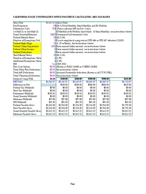 how to calculate taxes on paycheck in california