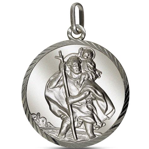 Sterling Silver Saint Christopher Pendant Free Engraving Oval Round St