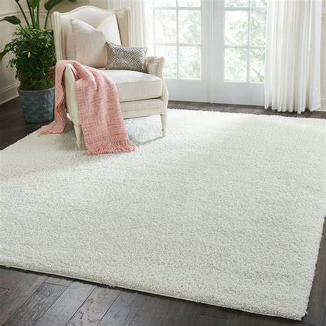 Malibu Shag Solid Ivory Area Rug