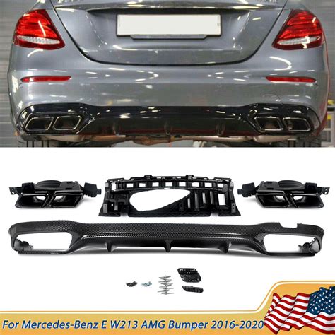 E Amg Style Rear Diffuser Exhaust Tips For Mercedes E Class W Amg