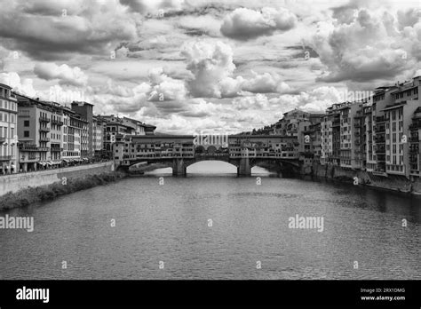 The Medieval Stone Bridge Ponte Vecchio In Florence Tuscany It Stock