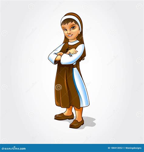 Nun Cartoon Character Stock Vector Illustration Of Happy 188413052