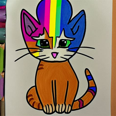 Cartoon LGBTQ Cat Drawing Creative Fabrica