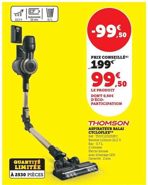 Promo Aspirateur Balai Cycloflex Thomson Chez Super U