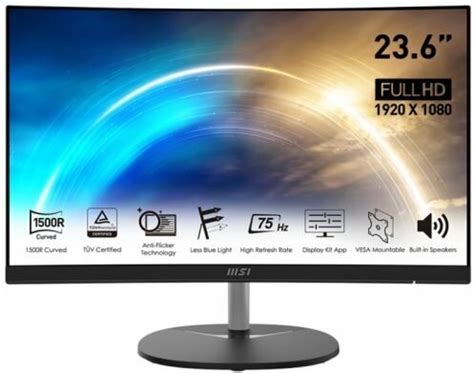 Монитор 23,6" MSI PRO MP241CA 9S6-3PA9CT-023 1920x1080, 16:9, VA Curve ...