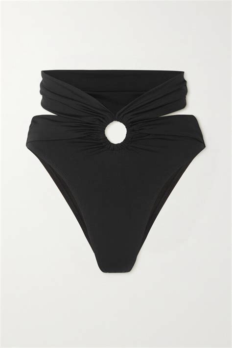 Leslie Amon Toghzan Cutout Ruched Bikini Briefs Black ShopStyle Two