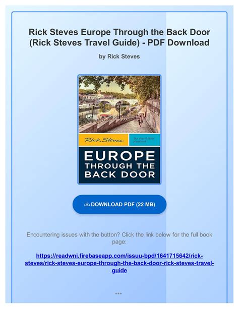 (PDF Ebook) Rick Steves Europe Through the Back Door (Rick Steves