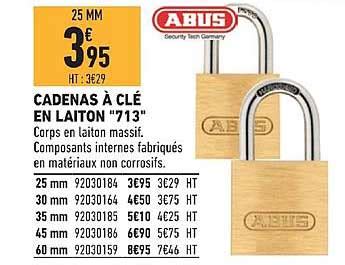 Promo Cadenas à Clé En Laiton 713 Abus chez Brico Cash iCatalogue fr