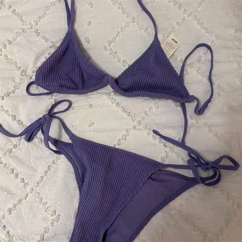 Aerie Purple Bikini Set Beachlife Depop