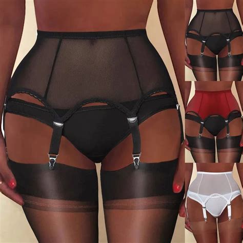 Porte Jarretelle Jarretelles Translucides Pour Femmes Lingerie Sexy Culotte En Dentelle Porte