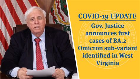 COVID 19 UPDATE Gov Justice Announces First Cases Of BA 2 Omicron Sub